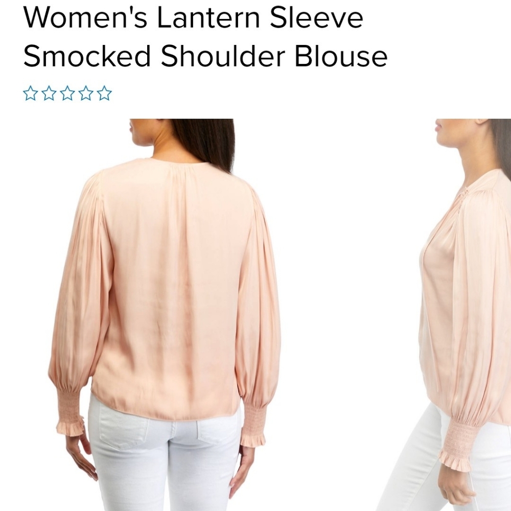 Philosophy Lantern Sleeve Smocked Shoulder and Cuff Blouse Size Small